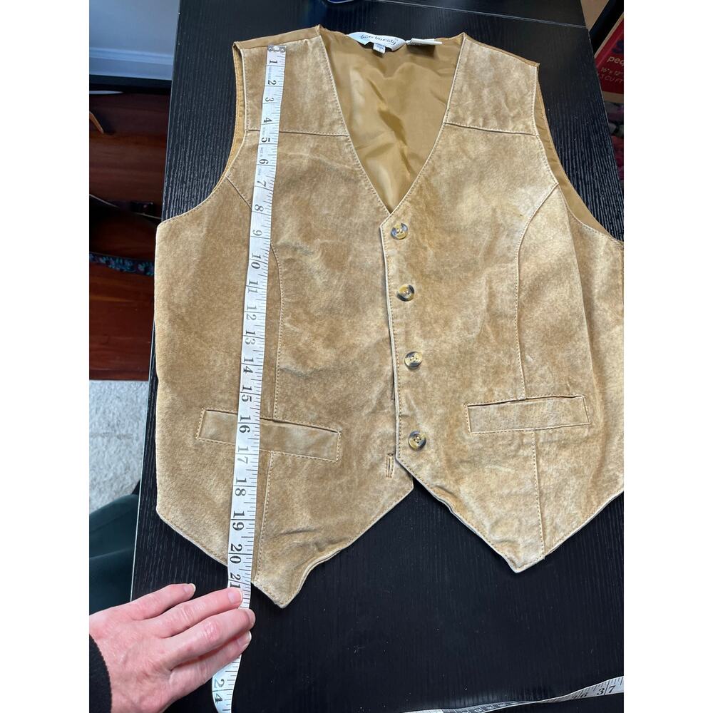 Tan/Camel Color Suede Button-up Vest by Two Twenty - image 9